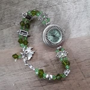 Olive Green Peridot Butterfly Bracelet/Watch